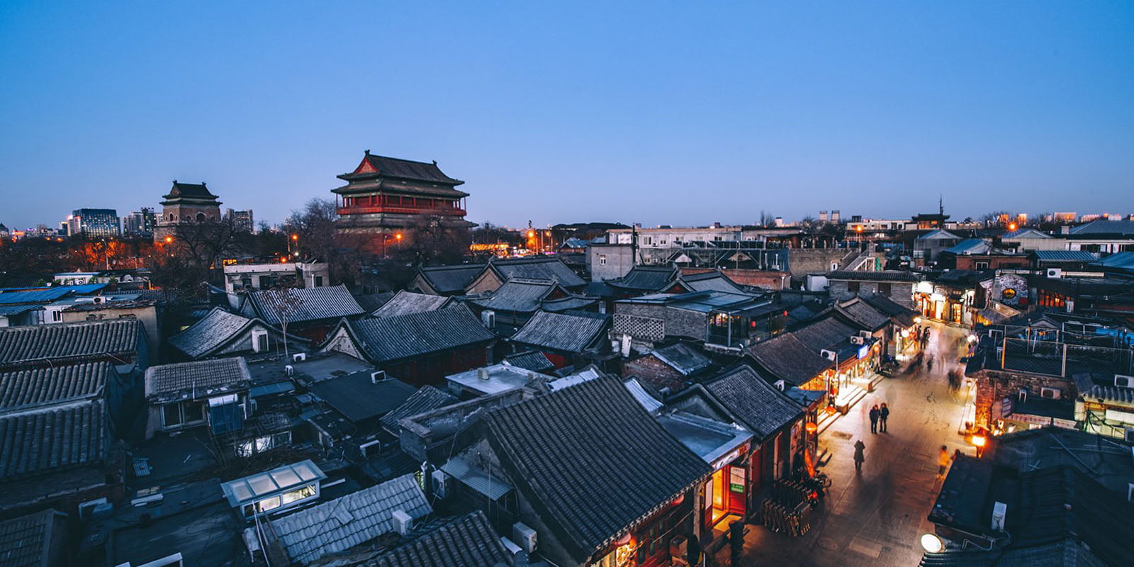 Traditional Beijing Hutongs at sunset